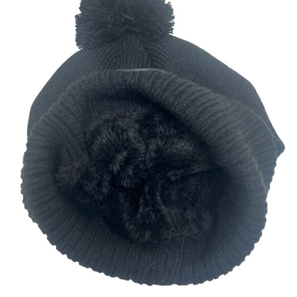 Canada Weather Gear Hat Black Plush Lined Pom-Pom Beanie Excellent Condition!!! - Picture 4 of 5